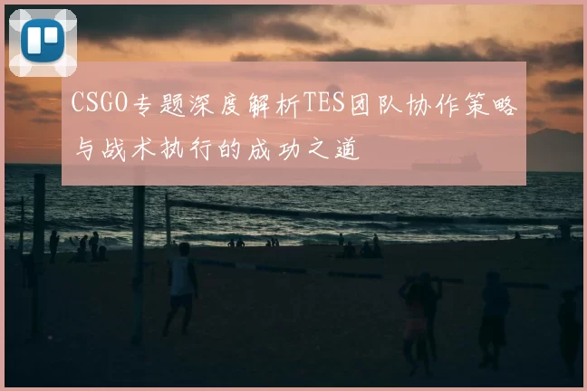 CSGO专题深度解析TES团队协作策略与战术执行的成功之道