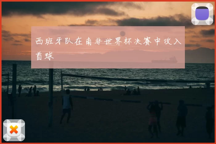 西班牙队在南非世界杯决赛中攻入首球